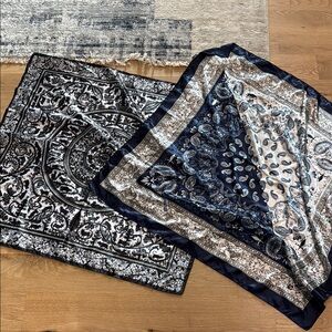 Elegant Black and Blue Paisley wild rags